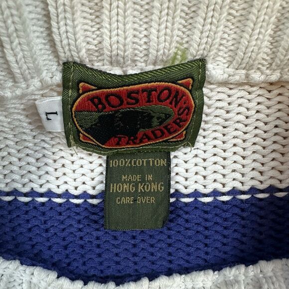 Vintage 90’s Boston Traders Sweater Mens L Coastal Navigation Flag Pattern - Picture 2 of 5
